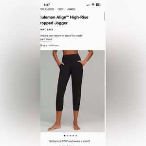 Cropped align joggers lululemon